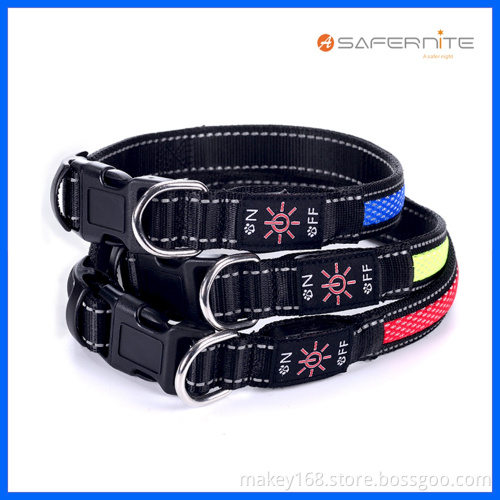 Christmas Flashing Nylon Dog Collar And Leash